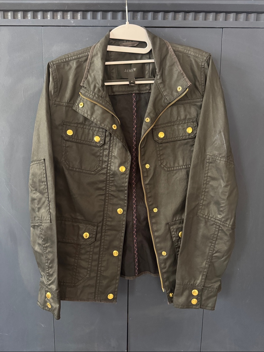J Crew Downtown Field Jacket Waxed Denim Utility Jacket - XS